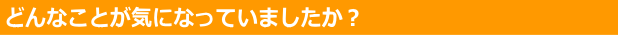 どんなことが気になっていましたか？